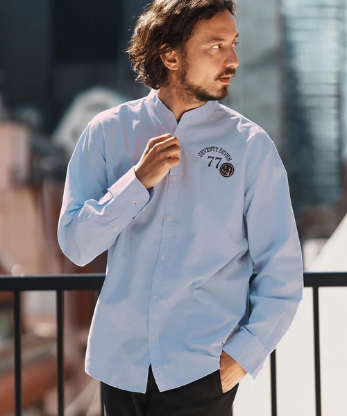 seventy seven(セブンティセブン)の「ms6058-ox band collar L-S shirts (25S) バンドカラーシャツ(シャツ/ブラウス・メンズ・ホワイト/グレー/ブルー・S/M/L/XL)」の9枚目の写真