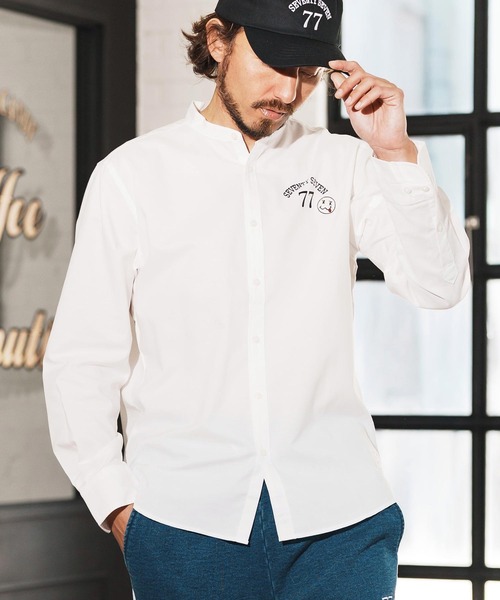 seventy seven(セブンティセブン)の「ms6058-ox band collar L-S shirts (25S) バンドカラーシャツ(シャツ/ブラウス・メンズ・ホワイト/グレー/ブルー・S/M/L/XL)」の16枚目の写真