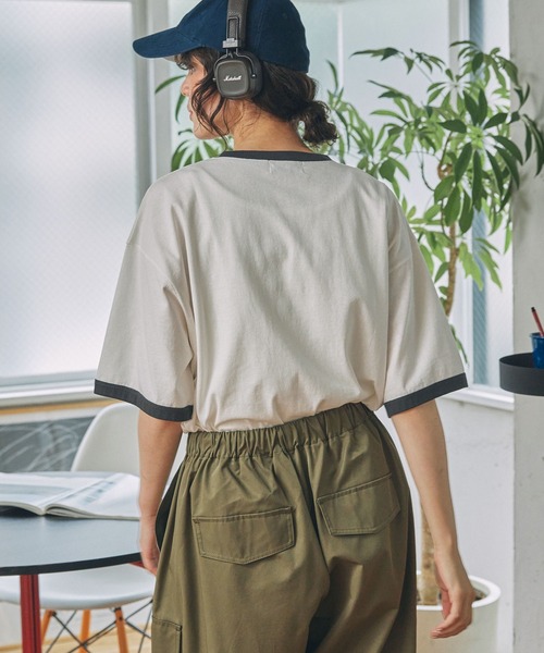 ナンバリング刺繍 ヘンリーネックTシャツ MONO-MART LADY'S│MONO