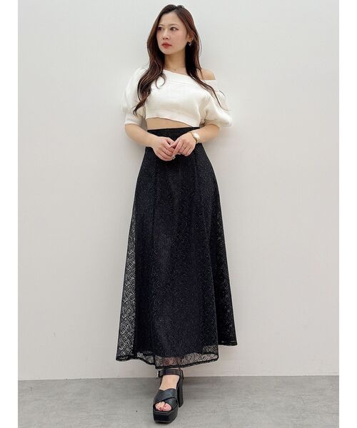 MERCURYDUO（マーキュリーデュオ）の「レースフレアコルセットスカート（スカート・レディース・オフホワイト/ベビーピンク/ブラック・SMALL/MEDIUM）」の20枚目の写真