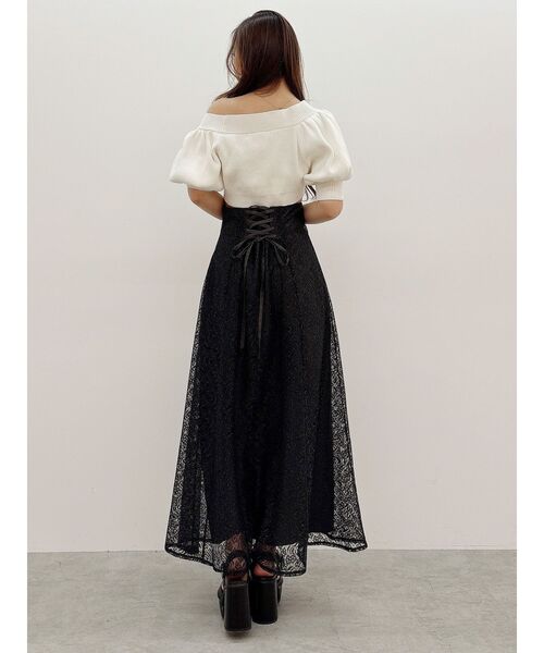 MERCURYDUO（マーキュリーデュオ）の「レースフレアコルセットスカート（スカート・レディース・オフホワイト/ベビーピンク/ブラック・SMALL/MEDIUM）」の22枚目の写真