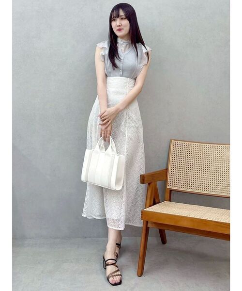 MERCURYDUO（マーキュリーデュオ）の「レースフレアコルセットスカート（スカート・レディース・オフホワイト/ベビーピンク/ブラック・SMALL/MEDIUM）」の5枚目の写真