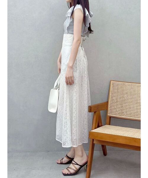 MERCURYDUO（マーキュリーデュオ）の「レースフレアコルセットスカート（スカート・レディース・オフホワイト/ベビーピンク/ブラック・SMALL/MEDIUM）」の6枚目の写真