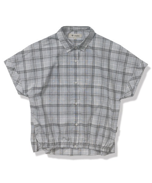 Foxfire（フォックスファイヤー）の「ＴＳリネンチェックシャツＳ／Ｓ（シャツ/ブラウス・レディース・ライトグレー/ミント・M/L/S）」の3枚目の写真