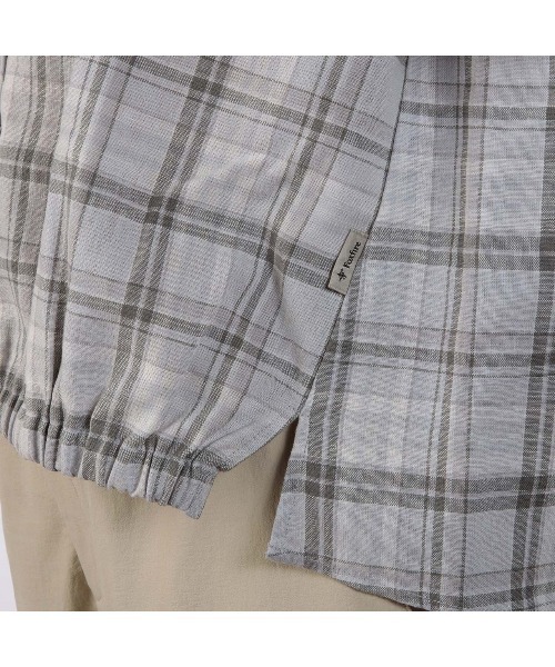 Foxfire（フォックスファイヤー）の「ＴＳリネンチェックシャツＳ／Ｓ（シャツ/ブラウス・レディース・ライトグレー/ミント・M/L/S）」の6枚目の写真
