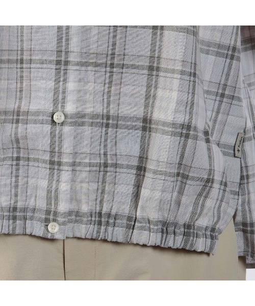 【美品】Foxfire フォックスファイヤー リネンシャツ（レディースS) セール】TSリネンチェックシャツS／S（シャツ/ブラウス