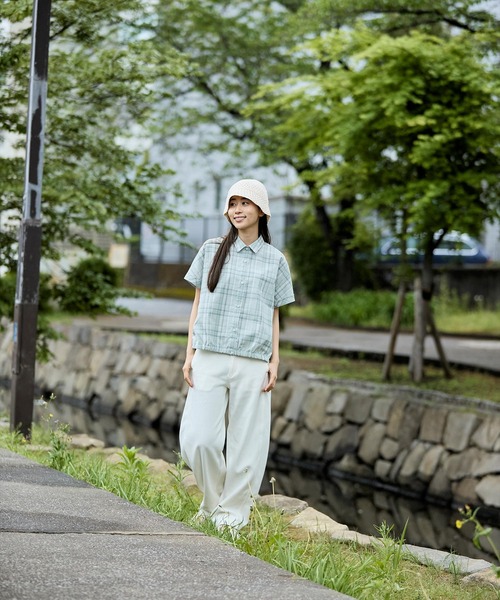 【美品】Foxfire フォックスファイヤー リネンシャツ（レディースS) TSリネンチェックシャツS／S（シャツ/ブラウス）｜Foxfire