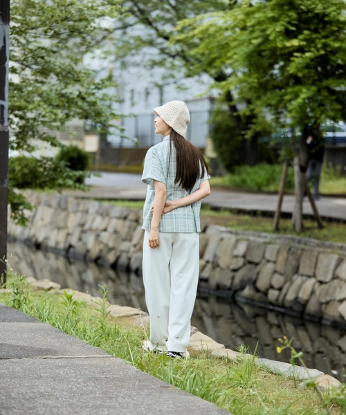Foxfire（フォックスファイヤー）の「ＴＳリネンチェックシャツＳ／Ｓ（シャツ/ブラウス・レディース・ライトグレー/ミント・M/L/S）」の11枚目の写真