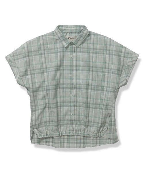 Foxfire（フォックスファイヤー）の「ＴＳリネンチェックシャツＳ／Ｓ（シャツ/ブラウス・レディース・ライトグレー/ミント・M/L/S）」の12枚目の写真