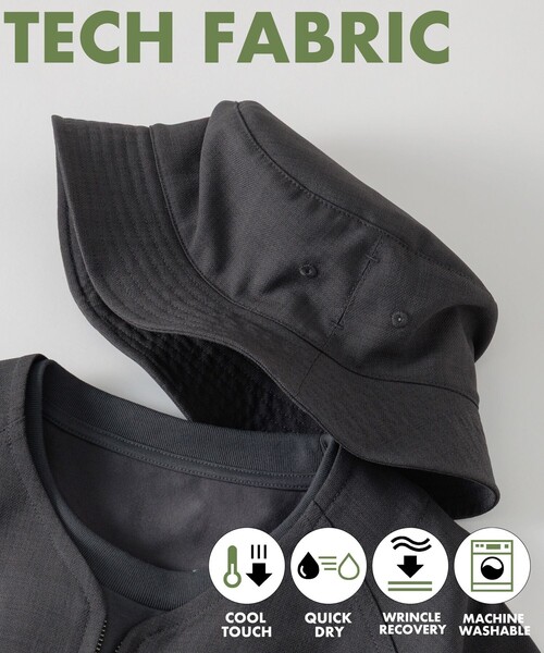 FREAK'S STORE(フリークスストア)の「速乾素材 パッカブル バケットハット リネン風 ホームケア/LINEN LIKE HAT(ハット・メンズ・チャコールグレー/ブラック/オフホワイト・ONE SIZE)」の3枚目の写真