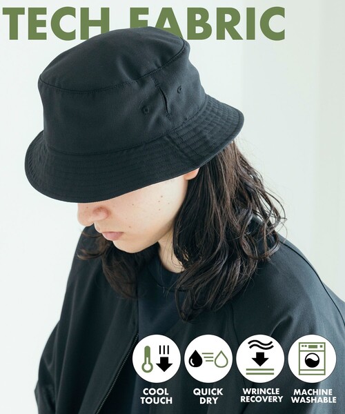 FREAK'S STORE(フリークスストア)の「速乾素材 パッカブル バケットハット リネン風 ホームケア/LINEN LIKE HAT(ハット・メンズ・チャコールグレー/ブラック/オフホワイト・ONE SIZE)」の2枚目の写真