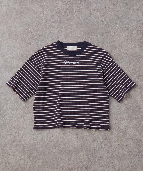 【即完売モデル】シュプリーム☆胸元刺繍ワンポイント ボーダー Tシャツ♤6591 即モデル】シュプリーム☆胸元刺繍ワンポイント ボーダー T