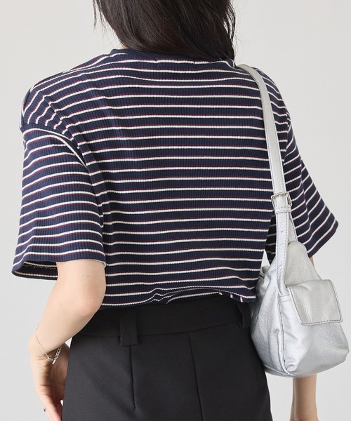 [小さいサイズ]ワンポイント刺繍ボーダーTシャツ おすすめ商品紹介👜】 ボーダーとロゴマークのワンポイント刺繍