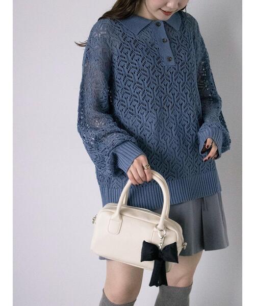 ehka sopo（エヘカソポ）の「リボン付き2wayショルダーバッグ（ハンドバッグ・レディース・シルバー/キナリ/ブラック・F）」の13枚目の写真