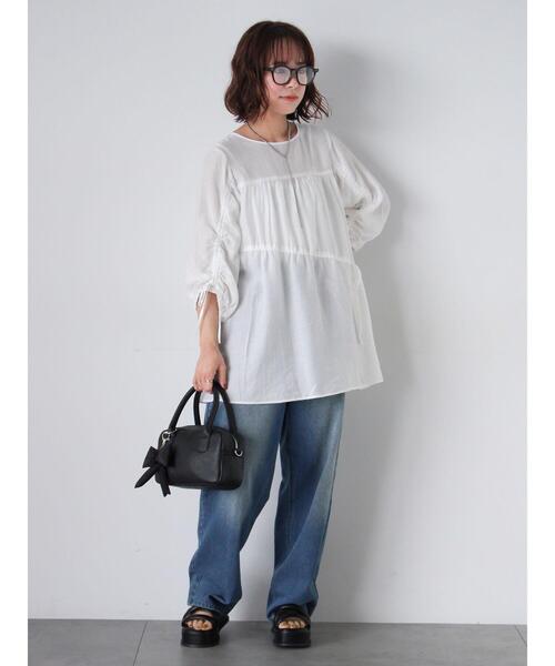 ehka sopo（エヘカソポ）の「リボン付き2wayショルダーバッグ（ハンドバッグ・レディース・シルバー/キナリ/ブラック・F）」の21枚目の写真