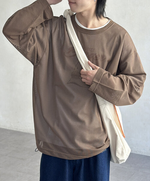 ロンＴ メッシュ S セール】メッシュ ロンT/シアートップス（Tシャツ/カットソー