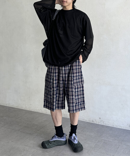 CPCM(シーピーシーエム)の「メッシュロンT(Tシャツ/カットソー・レディース・ブラック/ベージュ/ネイビー・MEDIUM/LARGE)」の12枚目の写真
