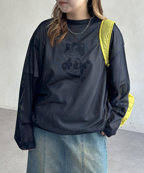 CPCM(シーピーシーエム)の「メッシュロンT(Tシャツ/カットソー・レディース・ブラック/ベージュ/ネイビー・MEDIUM/LARGE)」の18枚目の写真