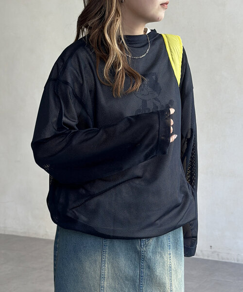 CPCM(シーピーシーエム)の「メッシュロンT(Tシャツ/カットソー・レディース・ブラック/ベージュ/ネイビー・MEDIUM/LARGE)」の21枚目の写真
