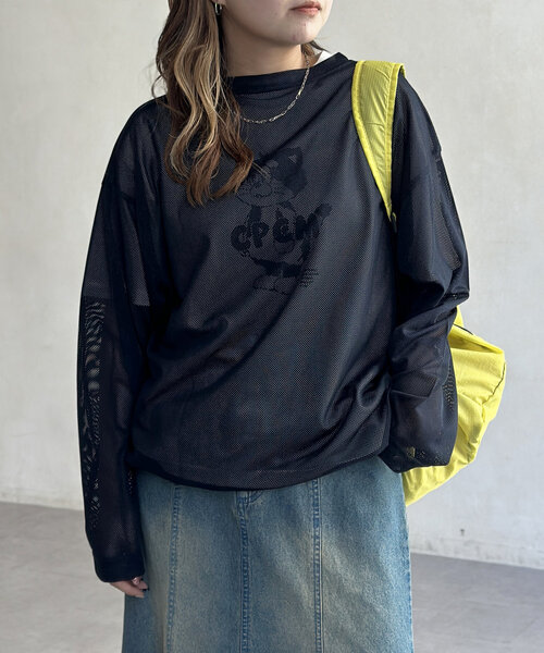 CPCM(シーピーシーエム)の「メッシュロンT(Tシャツ/カットソー・レディース・ブラック/ベージュ/ネイビー・MEDIUM/LARGE)」の22枚目の写真