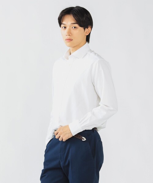 BEAMS HEART（ビームスハート）の「ピンオックスフォード カッタウェイカラー シャツ 25AW（シャツ/ブラウス・メンズ・ホワイト/ネイビー・X-LARGE/LARGE/MEDIUM/SMALL）」の8枚目の写真