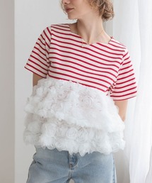 DONOBAN | フラワーチュールボーダートップス(Tシャツ/カットソー)