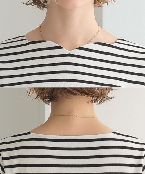 DONOBAN（ドノバン）の「フラワーチュールボーダートップス（Tシャツ/カットソー・レディース・ブラック/レッド・ONE）」の16枚目の写真