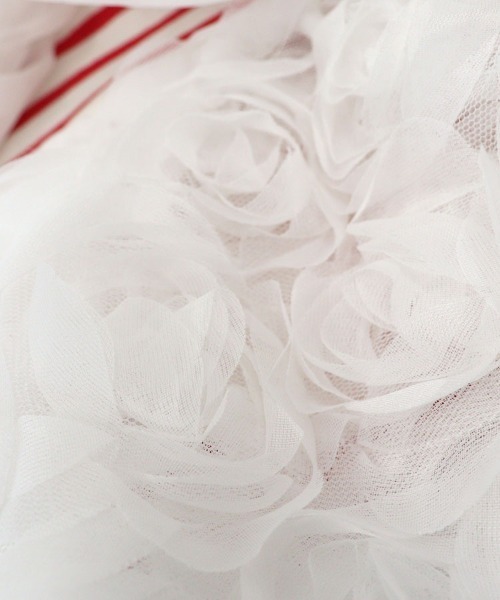 DONOBAN（ドノバン）の「フラワーチュールボーダートップス（Tシャツ/カットソー・レディース・ブラック/レッド・ONE）」の17枚目の写真