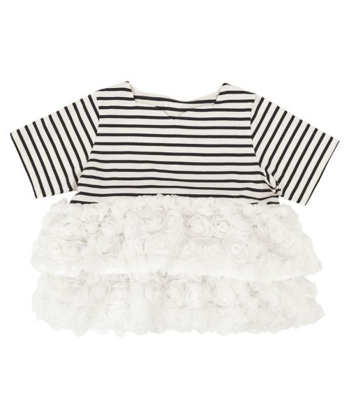 DONOBAN（ドノバン）の「フラワーチュールボーダートップス（Tシャツ/カットソー・レディース・ブラック/レッド・ONE）」の19枚目の写真