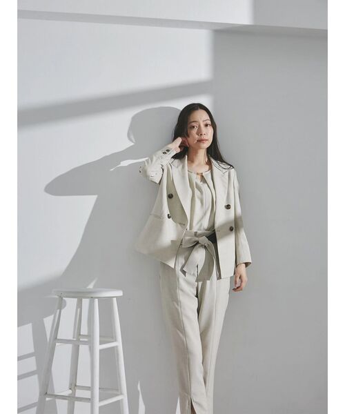 TONAL(トーナル)の「フェイクリネンバイカラーベルトクロップドパンツ(その他パンツ・レディース・ブラウン/ベージュ/ネイビー・SMALL/MEDIUM)」の6枚目の写真