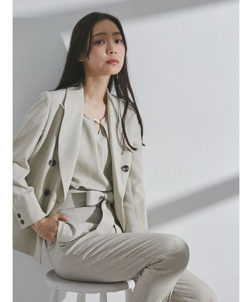 TONAL(トーナル)の「フェイクリネンバイカラーベルトクロップドパンツ(その他パンツ・レディース・ブラウン/ベージュ/ネイビー・SMALL/MEDIUM)」の12枚目の写真