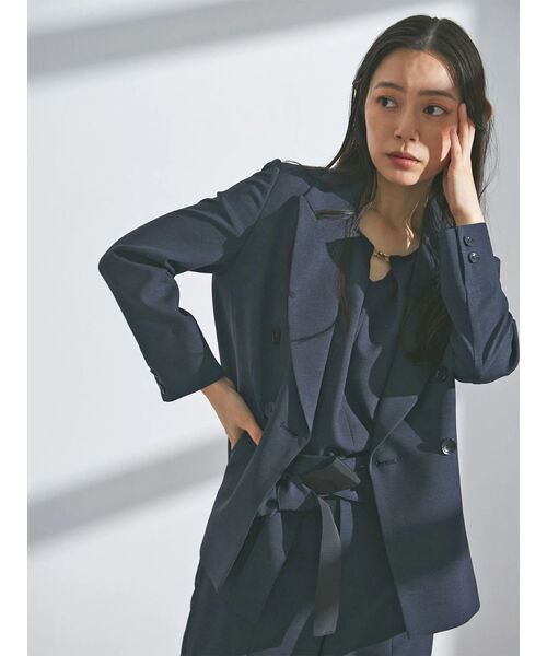 セール】フェイクリネンバイカラーベルトクロップドパンツ