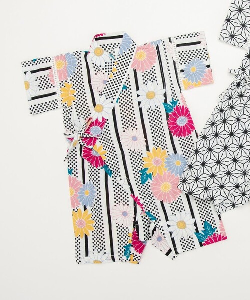 BRANSHES（ブランシェス）の「【ベビー/綿100％】甚平（浴衣・キッズ・オフホワイト/ブラック/ライトグレー/イエロー・80）」の2枚目の写真