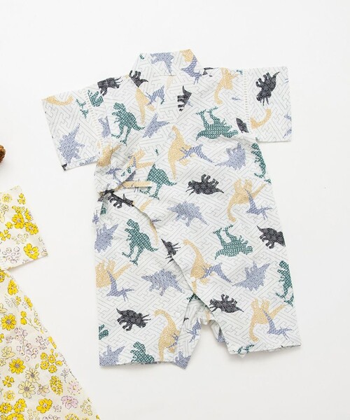 BRANSHES（ブランシェス）の「【ベビー/綿100％】甚平（浴衣・キッズ・オフホワイト/ブラック/ライトグレー/イエロー・80）」の4枚目の写真