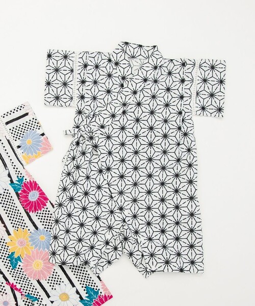 BRANSHES（ブランシェス）の「【ベビー/綿100％】甚平（浴衣・キッズ・オフホワイト/ブラック/ライトグレー/イエロー・80）」の3枚目の写真