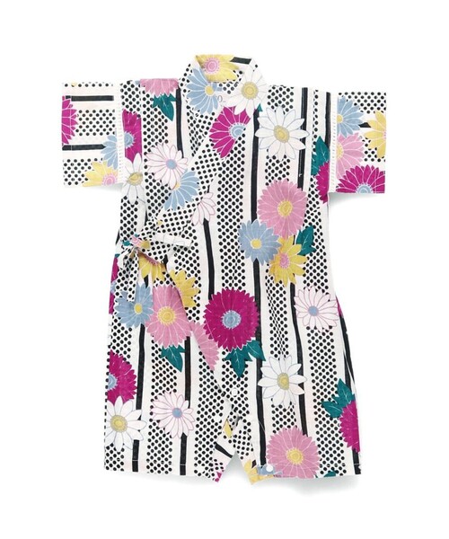 BRANSHES（ブランシェス）の「【ベビー/綿100％】甚平（浴衣・キッズ・オフホワイト/ブラック/ライトグレー/イエロー・80）」の5枚目の写真