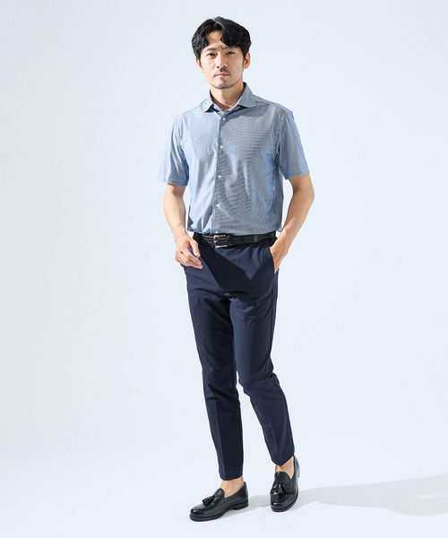 ABAHOUSE GRAY（アバハウスグレイ）の「【形状安定性 / 伸縮性】トリコットストライプ 半袖シャツ（シャツ/ブラウス・メンズ・ライトグレー/ネイビー/グレイッシュベージュ/サックスブルー/その他・44/46/48/50）」の18枚目の写真