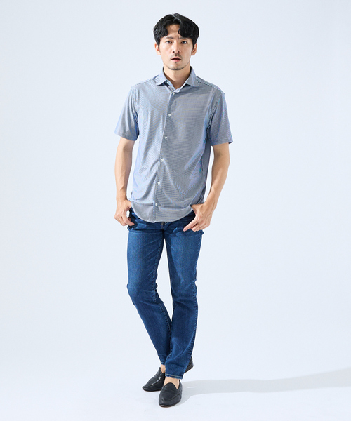 ABAHOUSE GRAY（アバハウスグレイ）の「【形状安定性 / 伸縮性】トリコットストライプ 半袖シャツ（シャツ/ブラウス・メンズ・ライトグレー/ネイビー/グレイッシュベージュ/サックスブルー/その他・44/46/48/50）」の20枚目の写真