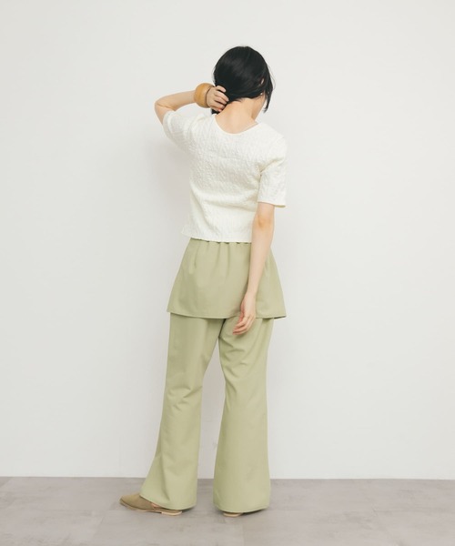 KBF（ケイビーエフ）の「2WAYケーブルジャカードトップス（Tシャツ/カットソー・レディース・ブラック/グレー系その他/アイボリー・ONE）」の10枚目の写真