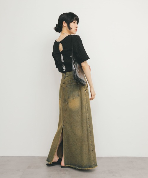 KBF（ケイビーエフ）の「2WAYケーブルジャカードトップス（Tシャツ/カットソー・レディース・ブラック/グレー系その他/アイボリー・ONE）」の16枚目の写真