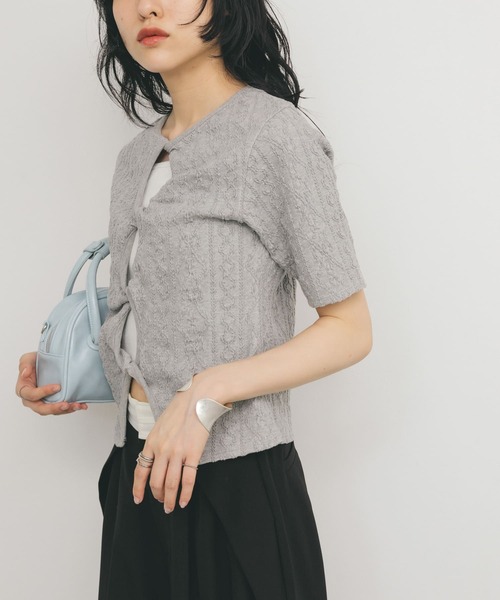 KBF（ケイビーエフ）の「2WAYケーブルジャカードトップス（Tシャツ/カットソー・レディース・ブラック/グレー系その他/アイボリー・ONE）」の20枚目の写真