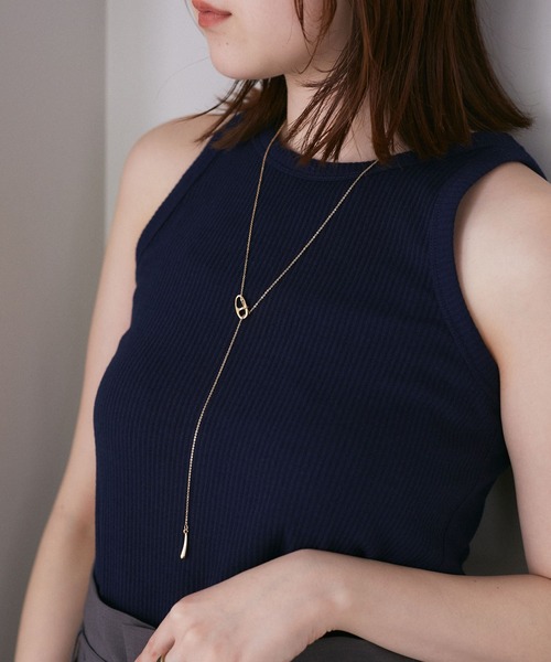 VIS（ビス）の「アンカーチェーンポイントラリエット（ネックレス・レディース・ゴールド/シルバー・FREE）」の2枚目の写真