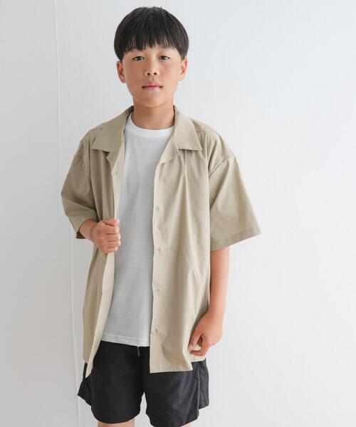 URBAN RESEARCH DOORS(アーバンリサーチドアーズ)の「『セットアップ対応』『WEB/一部店舗限定』『UVカット』オープンカラーシャツ(KIDS)(Tシャツ/カットソー・キッズ・ベージュ/ネイビー・150)」の16枚目の写真