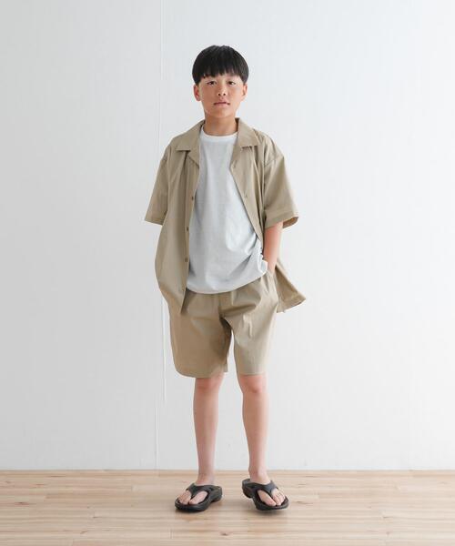 URBAN RESEARCH DOORS(アーバンリサーチドアーズ)の「『セットアップ対応』『WEB/一部店舗限定』『UVカット』オープンカラーシャツ(KIDS)(Tシャツ/カットソー・キッズ・ベージュ/ネイビー・150)」の21枚目の写真