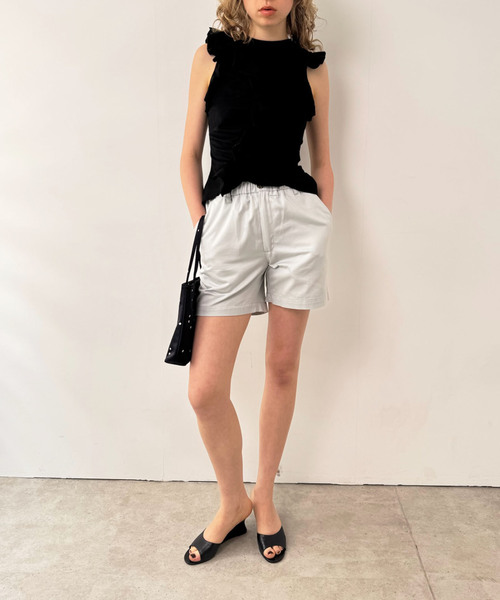 EDIT. FOR LULU（エディットフォールル）の「【naoki tomizuka for LULU】frill blouse tee（タンクトップ・レディース・ブラック/レッド・FREE）」の7枚目の写真