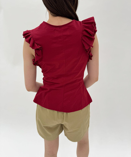 EDIT. FOR LULU（エディットフォールル）の「【naoki tomizuka for LULU】frill blouse tee（タンクトップ・レディース・ブラック/レッド・FREE）」の10枚目の写真
