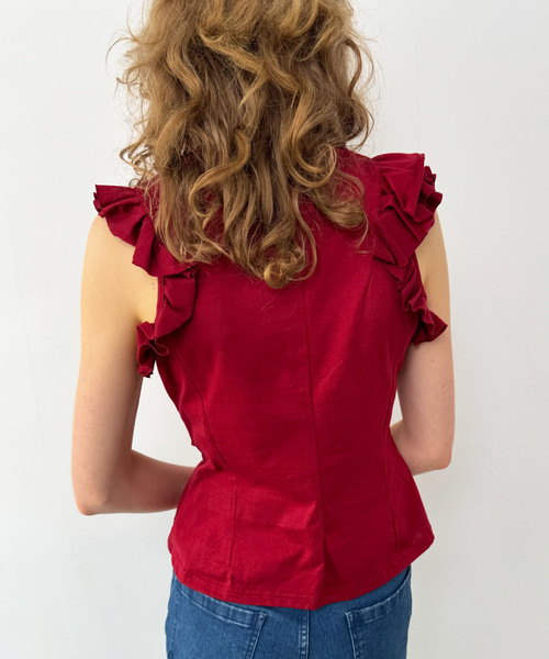 EDIT. FOR LULU（エディットフォールル）の「【naoki tomizuka for LULU】frill blouse tee（タンクトップ・レディース・ブラック/レッド・FREE）」の13枚目の写真