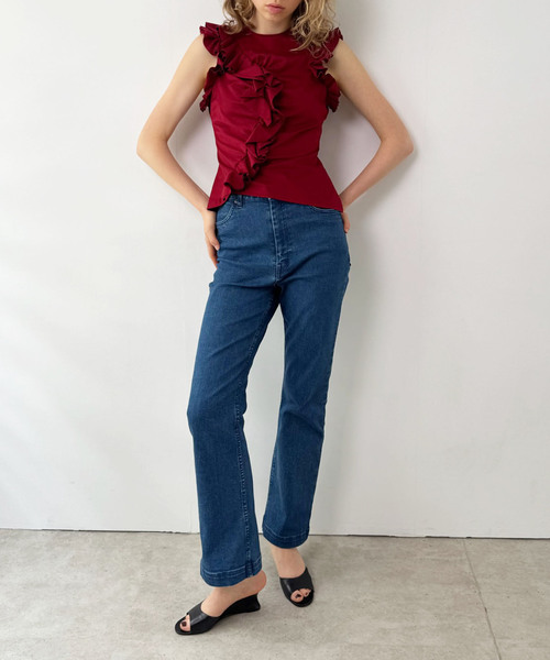 セール】【naoki tomizuka for LULU】frill blouse tee（タンク