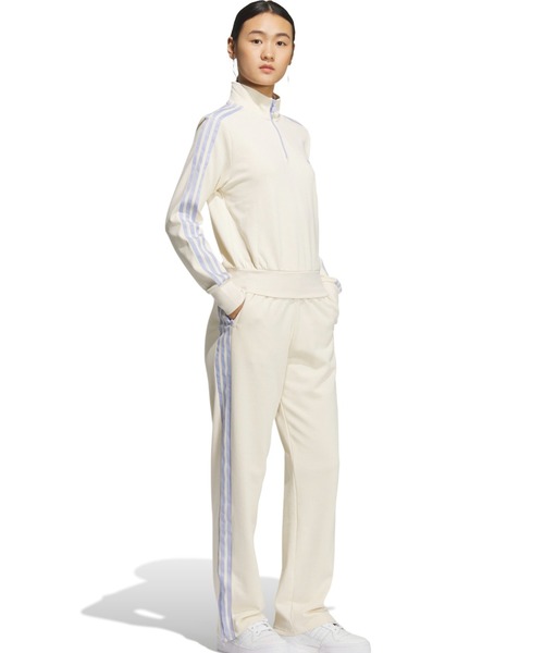 新品 アディダス セットアップ ベージュ ホワイト 長袖 ハーフジップ スカート adidas CROP HALFZIP SWEAT / アディダス クロップ ハーブジップ