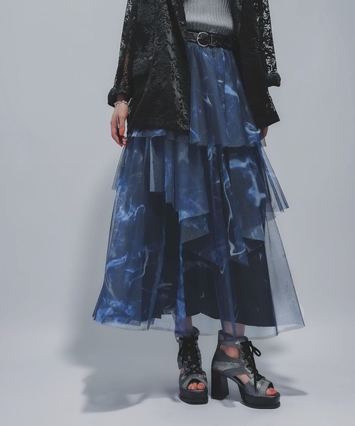 HARE（ハレ）の「SOULガラチュールスカート(HARE)（スカート・レディース・オレンジ/ブルー・FREE）」の2枚目の写真